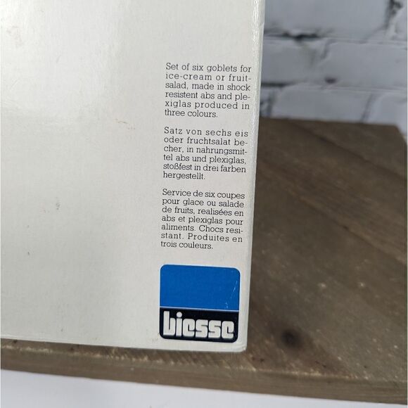 Pino Spagnolo Biesse Le coppe, Set of 6 Goblets with box, white and clear - Picture 9 of 12